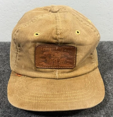 Gorra de colección Levi's naranja lengüeta marrón pana con parche de cuero de colección Foto 1 de 4
