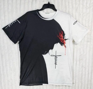 Zootop Bear Black & White Lord Jesus Short Sleeve T-Shirt Size Large - Picture 1 of 8