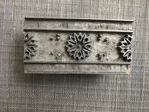 Antique Hand Carved Wood Fabric Printing Textile Block India (#9) Floral Border - Picture 1 of 7