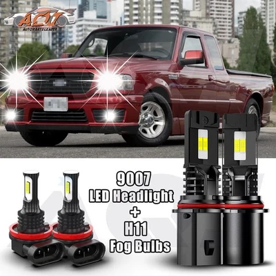 For Ford Ranger 2005-2007 - 4X 6000k LED Headlight Hi/Lo Beam + Fog Light Bulbs - Image 1 of 4