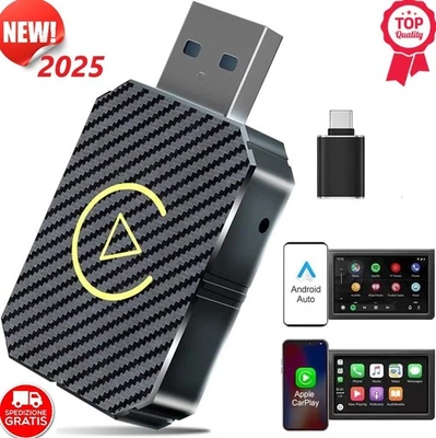 Carplay Wireless Adapter 2 in 1 Chiavetta Convertitore Android Auto/Carplay C - Immagine 1 di 4