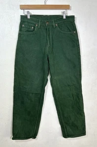 Vintage USA Levis 554 Green Denim Fits Mens Sz 30” Waist Jeans - Picture 1 of 13