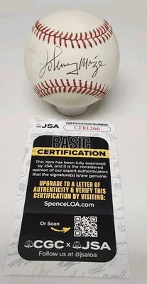 Johnny Mize Signed Rawlings Official National League Baseball JSA COA A4 - Image 1 of 3
