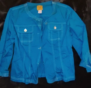 🌸 Ruby RD Ladies Aqua /Teal  Button Up Size 8 Jacket 🌸 - Picture 1 of 5