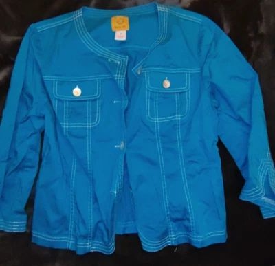 🌸 Ruby RD Ladies Aqua /Teal  Button Up Size 8 Jacket 🌸 - Image 1 of 4