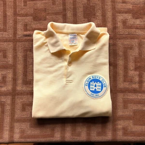 Vintage 1970s Elgin Boy's Club 1964 Yellow Pique Polo Shirt / Elgin UK Football - Picture 1 of 9