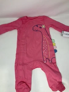 Neu mit Etikett 6 Monate Carter's Mädchen rosa Langarm Body Druckknöpfe, Dinosaurier - Bild 1 von 6