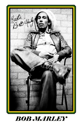 Bob Marley signed 12x18 inch photograph poster - One Love - Rastaman Vibration - Image 1 of 4