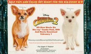 2011 Beverly Hills Chihuahua 2 Movie Promot Dress Up Papi Chloe Peel Off Clothes - Picture 1 of 2