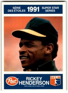 1991 Post Canada Super Star Series Rickey Henderson #24 Oakland Athletics
