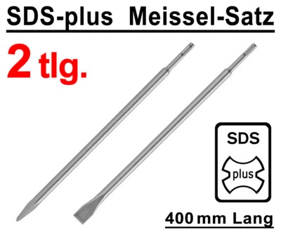 2 x 400mm Lange SDS-Plus Meissel Spitzmeißel + Flachmeißel Für SDS+ Bohrhammer - Bild 1 von 4