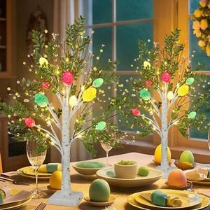 DR.DUDU 27 Inch Easter Decorations for Home – 2 Pack Lighted Easter Trees Lig... - Picture 1 of 8