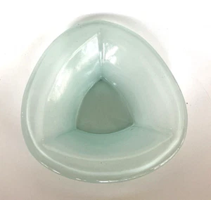 Cive Italy Glass Bowl Aqua Green Triangular Vintage Handmade 6.5” - Picture 1 of 5
