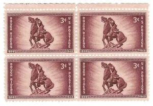 STAMP US SCOTT 973 "Capt. W. O'Neill on Horse" 3 CENT 1948 MH BLOCK OF 4 - Picture 1 of 1