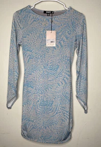 Missguided Petite Bodycon Dress Sz 6 Snake Print Long Sleeve Finger Loop NWT - Picture 1 of 10