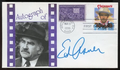 Edward Ed Asner signed autograph Actor: Mary Tyler Moore Postal Cover FDC BAS Cover