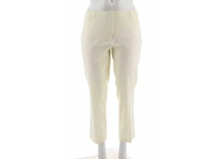 Isaac Mizrahi Live! Petite 24/7 Straight Leg Pants, Winter White, Sz 20P - Picture 1 of 3