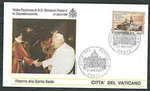 1990 VATICANO VIAGGI DEL PAPA RITORNO A ROMA DALLA CECOSLOVACCHIA - SV2 - Picture 1 of 1