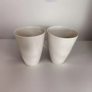 2 Coffee Mug Set (WITH Handle) WheatStraw Beige Modern Microwave/Dishwasher Safe - Picture 1 of 3