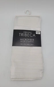 Orgins Microfiber Set of 2 Cloth Napkins 19"x19" NEW White - Picture 1 of 3