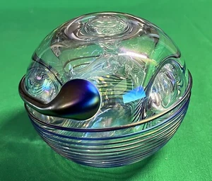 MT ST HELENS SWIRL IRIDESCENT ART GLASS PAPERWEIGHT VOLCANIC ASH SG MS - Picture 1 of 7