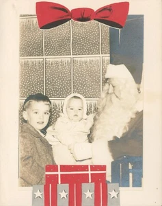 Christmas Department Store Santa Folder Baby Boy Backdrop Found Photograph ZP - Picture 1 of 3