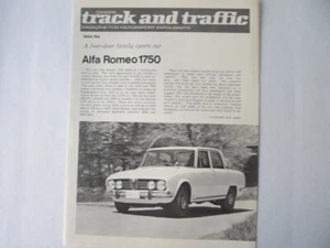 Vintage Alfa Romeo 1750 Track & Traffic Road Test Article Sales Brochure - Picture 1 of 3