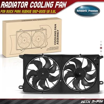 Ventilador de refrigeración del radiador del motor con conjunto de cubierta para Buick Park Avenue 97-05 3,8 L Foto 1 de 4