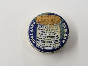 VINTAGE 1900's MENTHOLATUM SAMPLE BOX TIN - Opal Jars RARE - Bridgeburg, Ont. - Picture 1 of 7