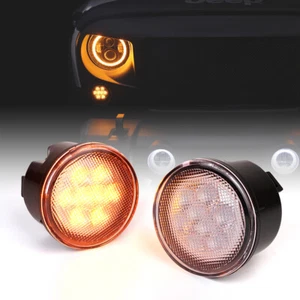 Xprite Clear Lens LED Turn Signal Light Assembly for 2007-2018 Jeep Wrangler JK - Picture 1 of 7