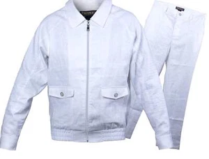Juego de jogger Prestige LNG-135 de lino blanco - Imagen 1 de 8