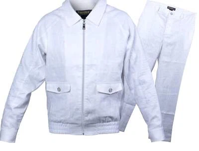 Juego de jogger Prestige LNG-135 de lino blanco Foto 1 de 2