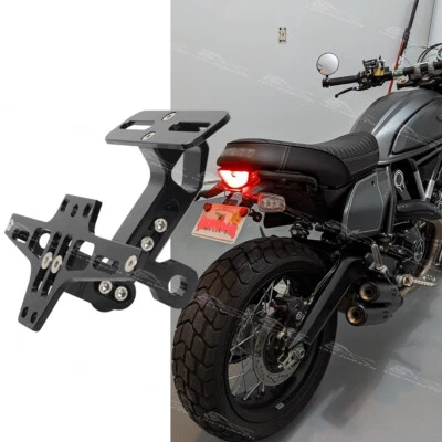 Soporte de guardabarros LED ordenado para matrícula de motocicleta para Ducati Street Scrambler Foto 1 de 4