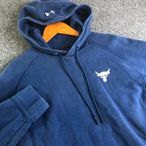Sudadera Under Armour Project Rock Para Hombre Mediana Azul Sudadera con Capucha Suelta Gimnasio Vellón - Imagen 1 de 10
