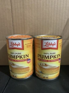 PACK OF 2 - Libby's 100% Pure Pumpkin 15 oz. Can NO GMO IN HAND FREE SHIPPING - Picture 1 of 4