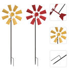 2 Windmill Garden Pinwheels with Metal Stakes - Red/Yellow