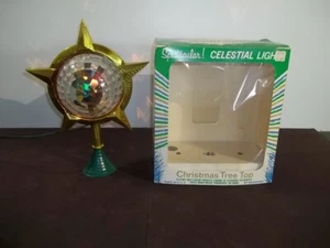 De colección Bradford Luz Celestial Árbol de Navidad Topper Luz de Movimiento Estrella MCM - Imagen 1 de 5
