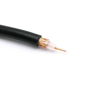 5FT RG58 Coaxial Cable Shielded with Black PVC Jacket Solid Copper Core - Picture 1 of 4