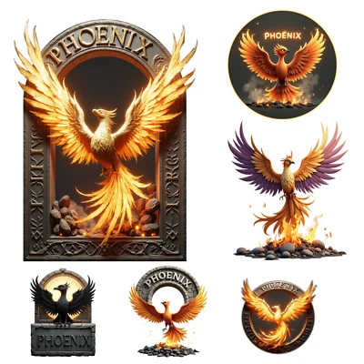 DIGILIX Autoaufkleber Sticker Phoenix Aufkleber Auto Deko Vogel Adler 10cm Hülle