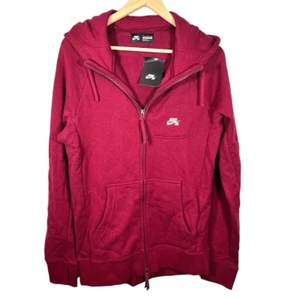 NWT Mens Nike SB Skatebording Full Zip Burgandy Hoodie Proprietary Technology Sm - Picture 1 of 10