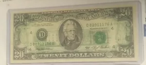 1993 $20 Federal Reserve Note ERROR - INK TRANSFER BACK TO FACE VERY DARK - Picture 1 of 2
