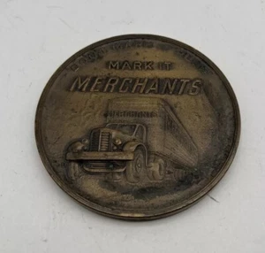 Vintage Mark It Merchants Brass Medallion - Picture 1 of 5