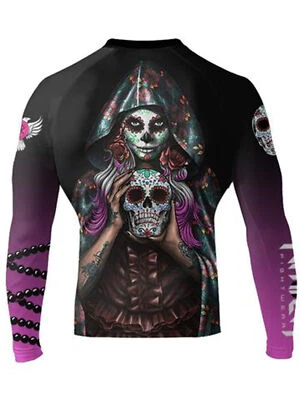 Raven Fightwear Men's La Calavera Catrina Rash Guard MMA BJJ Black  - Image 1 of 3