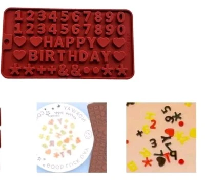 Silicone Birthday Letter Mold and Number Chocolate Molds Cake Decorations - Image 1 of 4