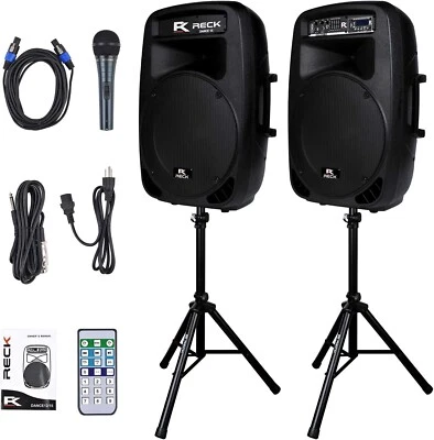 PRORECK Dance 15 Portable 15-Inch 2000 Watt 2-Way Powered PA Speaker System - Image 1 of 4