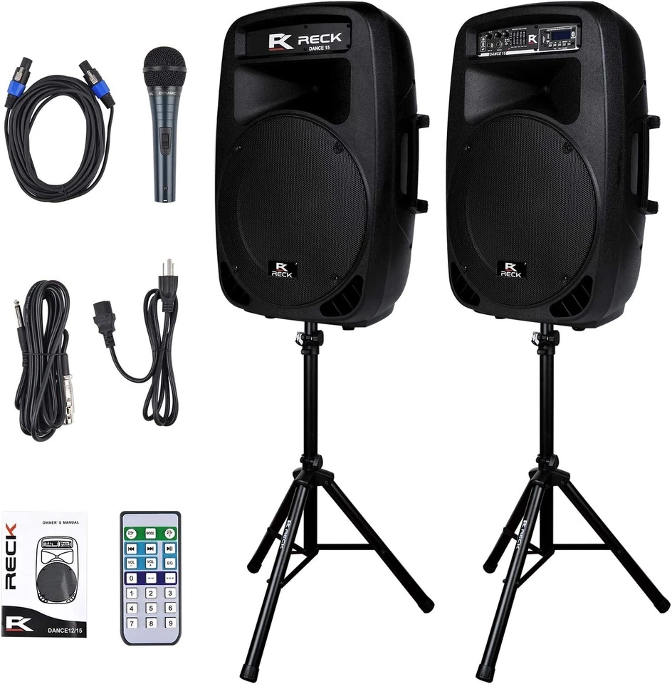 PRORECK Dance 12 Powered PA Speaker System Portable 12-Inch 1000 Watts Bluetooth