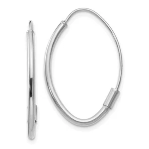 14k White Gold Wire Threader Hoop Earrings 0.75gm L-25mm, W-16.3mm - Picture 1 of 4