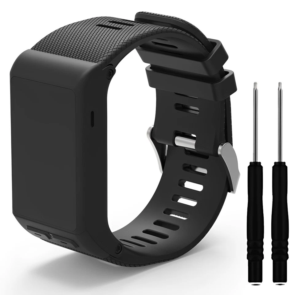Silikon Ersatz Armband Für Garmin vivoactive HR Sport Fitness Tracker Schwarz - Bild 1 von 4