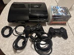 Sony PlayStation 3 PS3 Fat Console Backwards Compatible 80GB CECHE01 W Games - Picture 1 of 11