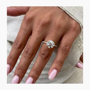 Diamond Engagement Ring VS1 F IGI Certified Round 3.22 Carat 14K White Gold Pave - Picture 1 of 14